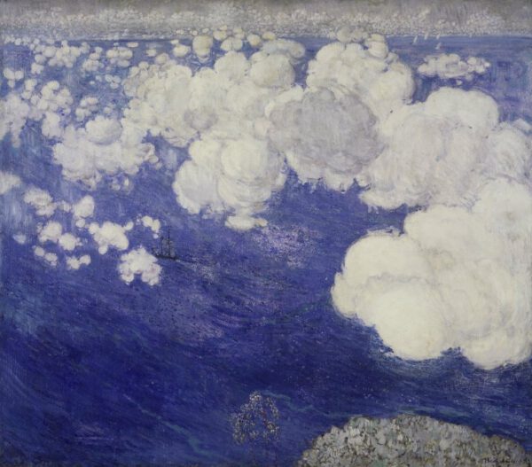 painting of blue sky and white clouds Clouds_over the Black Sea--Crimea by Boris Israelevich Anisfeld